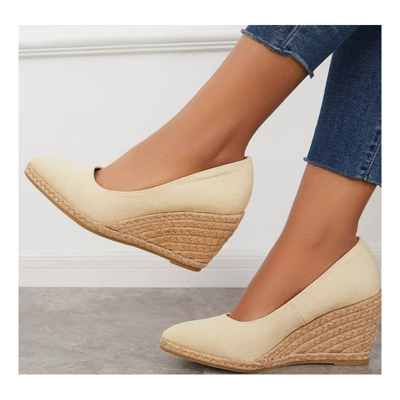 Sandale espadrille à plateforme à enfiler à bout fermé