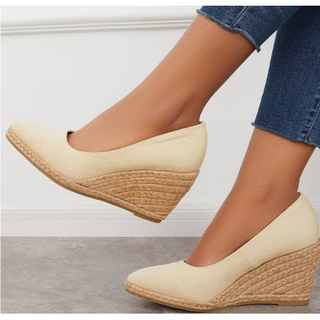 Sandale espadrille à plateforme à enfiler à bout fermé